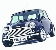 Mike Cooper's klassischer Mini Cooper mit 110 PS. Das Nummernschild sagt alles.